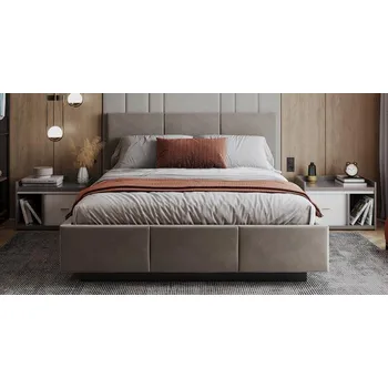 Postel Čalouněná postel AVEIRO 160x200 s kovovým zdvižným roštem PARIS Mousse Béžová