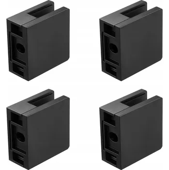 Zábradlí Sada 40 držáků skla - čtvercové úchyty pro zábradlí (černé)