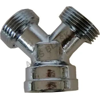 Instalatérský materiál Chromované mosazné rozbočení Y - odbočka MŠŠ - rozbočka MOSAZ-CHROM - 3/4"x3/4"x3/4" 080