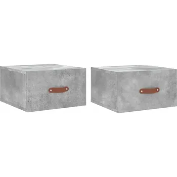 Noční stolek Závěsné noční stolky, 2 ks, šedý betonu, 35x35x20 cm