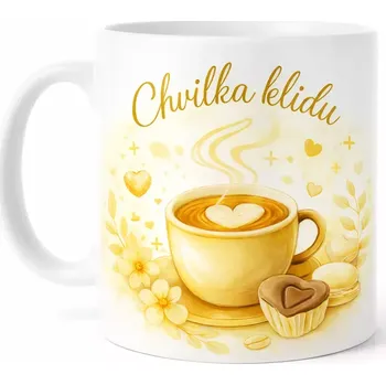 Hrnek 330 ml chvilka klidu žlutý žlutý CZ