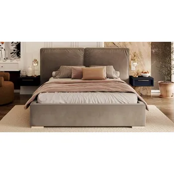 Postel Čalouněná postel BRISTOL 140x200 Tmavě šedá Paris s úložným prostorem kovový rošt