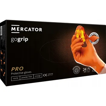 Pracovní rukavice Nitrilové rukavice Mercator gogrip orange L, 50 ks