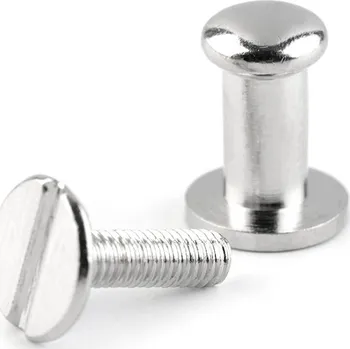 Sedlářský nýt šroubovací Ø6 mm, střední, 3 (14 mm) nikl