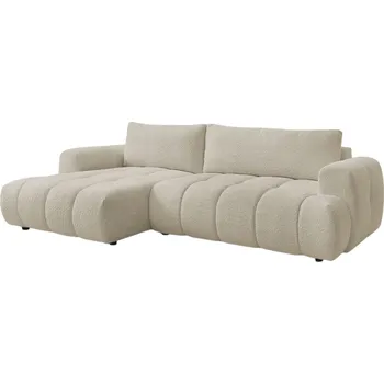 Pohovka Bobochic Paris Béžová bouclé rozkládací pohovka Fuji 292 cm, levá