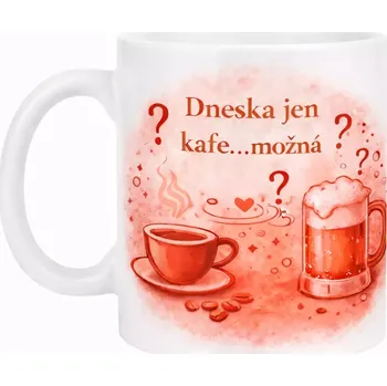 Hrnek s potiskem 330 ml možná kafe červený červený CZ