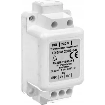 Transformátor Jednofázový transformátor TD 0,5A 230/3-5-8V