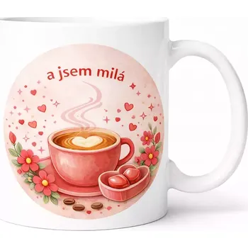 Hrnek s potiskem 330 ml jsem milá červený červený CZ