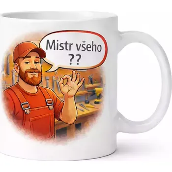 Hrnek 330 ml mistr kávy čerevný červený CZ