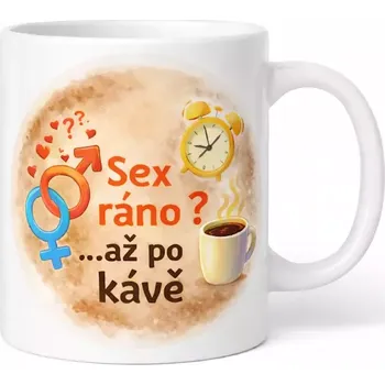 Hrnek s potiskem 330 ml sex a káva hnědý hnědý CZ