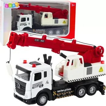 autíčko Dětský jeřábový nákladní vůz s kovovou kabinou, světly a zvuky