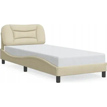 Postel Rám postele s LED podsvícením, krémový, 218 x 95 x 74,5 cm