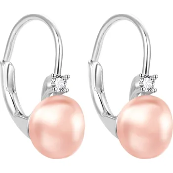 Náušnice Elegantní stříbrné náušnice s růžovými perlami AGT-E263LW-PPI Agato