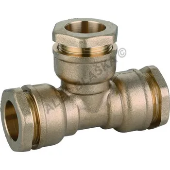 Instalatérský materiál PE mosazná spojka T-kus na polyetylénové trubky (polyš) - 50x50x50 4801