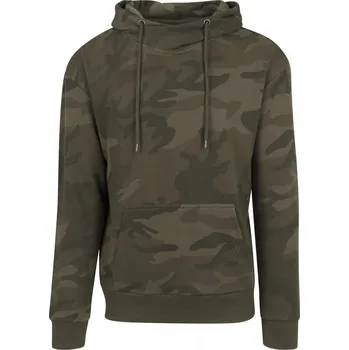 Pánská mikina High Neck Camo Hoody - olive camo M