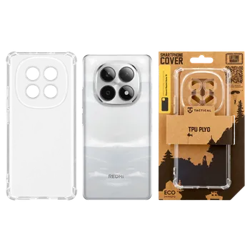 Pouzdro na mobilní telefon Zadní kryt Tactical TPU Plyo pro Xiaomi Redmi Note 15 5G, transparentní