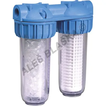 vodní filtr ATLAS FILTRI - Itálie | ATLAS filtr domovní Senior DUO Plus 3P BX velikost 10" dvojitý (filtrace vody-vodní filtr) + patrony RL+HA - 3/4" průhledný AS filtr DUO 3P BX RL+HA