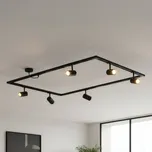 Lindby kolejnicový systém Linaro, GU10, 6 svítidel, černý, tvar O černá 6 x 10 W LED - Doprava zdarma