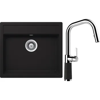 Kuchyňský dřez Set Schock S24-11 (dřez Nemo N-100 Onyx + baterie SC-530.120 Onyx)