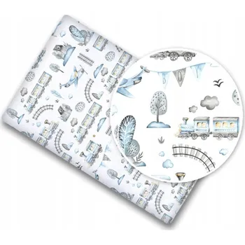 Povlečení eliNeli Napínací prostěradlo do postýlky i postele Vláčky a letadla rozměr: 60 x 120 cm