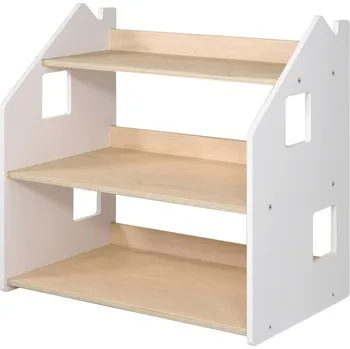 Knihovna BusyKids Dětská knihovna a regál - Domeček natur/bílá