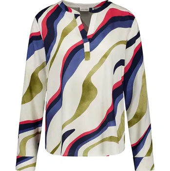 Dámské tričko Gerry Weber Creme/ Oliv/ Blau 696434 40