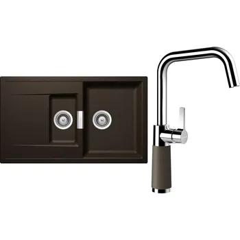 Kuchyňský dřez Set Schock S7-8 (dřez Mono D-150 Bronze + baterie SC-530 Bronze)