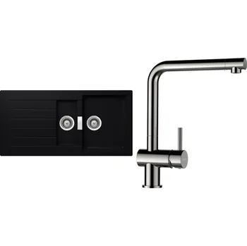 Kuchyňský dřez Set Schock S3-3 (dřez Signus D-150 Puro + baterie Epos Nerezový vzhled)