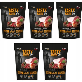 Krmivo pro psa TASTY DOGS LIFE vlhké krmivo pro psy s kachnou v želé, kapsička 150g x5