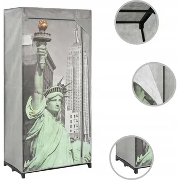 Šatní skříň Skříň Jork, 75x45x160 cm, textilní