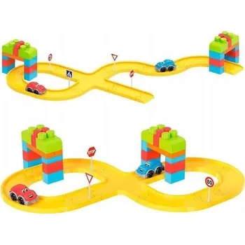 Dřevěná hračka EDUKAČNÍ STAVEBNICE Konstruktor dráhy s vagóny