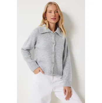 Dámský svetr Happiness Istanbul Grau 5888046 onesize