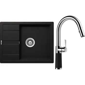 Granitový dřez Set Schock S20-9 (dřez Manhattan D-100 Nero + baterie SC-520.120 Nero)