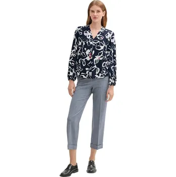 Dámské tričko Tom Tailor Dunkelblau/ Weiß 3044587 36