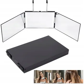 Zrcadlo SKLÁDACÍ TROJSTRANNÉ ZRCÁTKO NA MAKE-UP TROJITÉ ZRCADLO KADEŘNICKÉ 360 STUPŇŮ