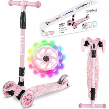 Koloběžka Tříkolová balanční koloběžka Kidwell Vento Candy růžová s LED koly