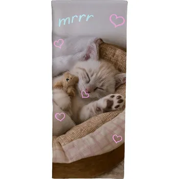 OSUŠKA PRO DĚTI KOČKA KOTEK 70X140 CM PLÁŽOVÁ RYCHLESCHNOUCÍ