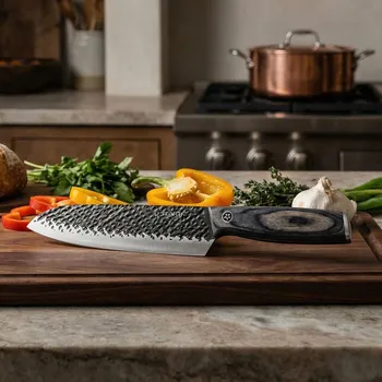 Kuchyňský nůž Nůž Santoku z nerezové oceli STARKE PRO Hitoshi 17,5 cm