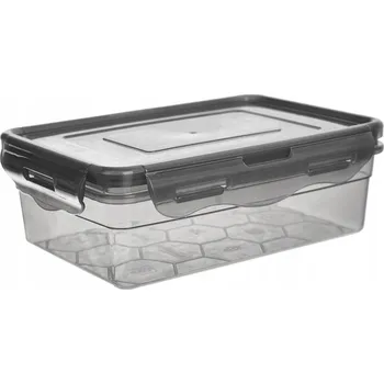Dóza na potraviny NÁDOBA NA POTRAVINY S VÍKEM A TĚSNĚNÍM ŠEDÁ OBĚDOVÁ KRABIČKA SKLADOVÁNÍ 850ML