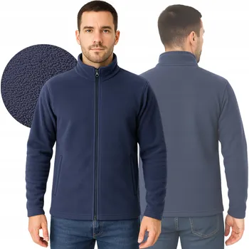 Pánská mikina PÁNSKÁ MIKINA pracovní fleecová pánská mikina na zip tmavě modrá Bez Kapuce L