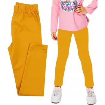 Dívčí legíny Dívčí legíny hladké BAVLNA hořčicové 146 H005W