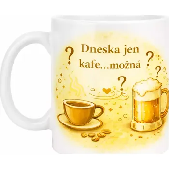 Hrnek s potiskem 330 ml možná kafe žlutý žlutý CZ