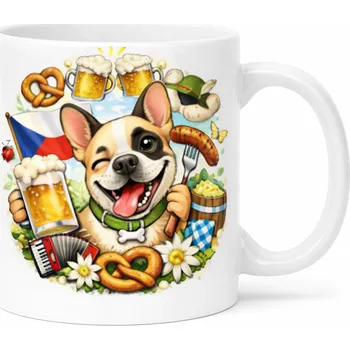 Hrnek s potiskem 330 ml francouzký buldoček CZ