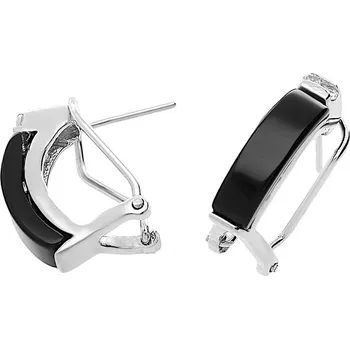 Souprava šperků MPM Dámské kruhové stříbrné náušnice 8247 - stříbrnočerné barvy