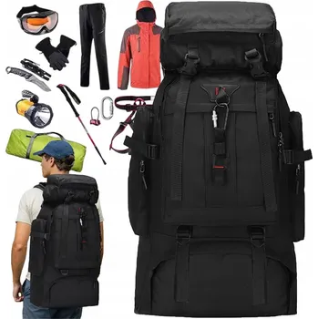 turistický batoh VELKÝ PLECAK TURYSTYCZNY 80 L VODĚODOLNÝ HORSKÝ TREKINGOVÝ BIVAK NA CESTY