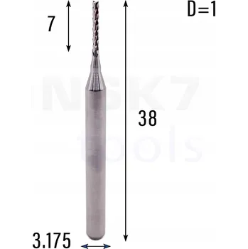 Vrták Vícebřitá fréza přímá | fi 1.0 x 7 x 38 | CNC VHM