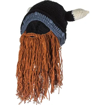 Čepice VIKINGSKÝ ČEPICE S VOUSY A ROHY Vikingský čepice