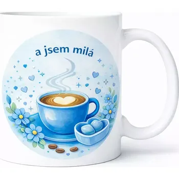Hrnek s potiskem 330 ml jsem milá modrý modrý CZ