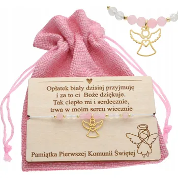 Náramek Památka na První svaté přijímání - Náramek ANDÍLEK s přírodními kameny