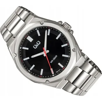Hodinky PÁNSKÉ SPORTOVNÍ VODOTĚSNÉ HODINKY 50M S KOVOVÝM NÁRAMKEM Q&Q Q05C-001P 42 mm